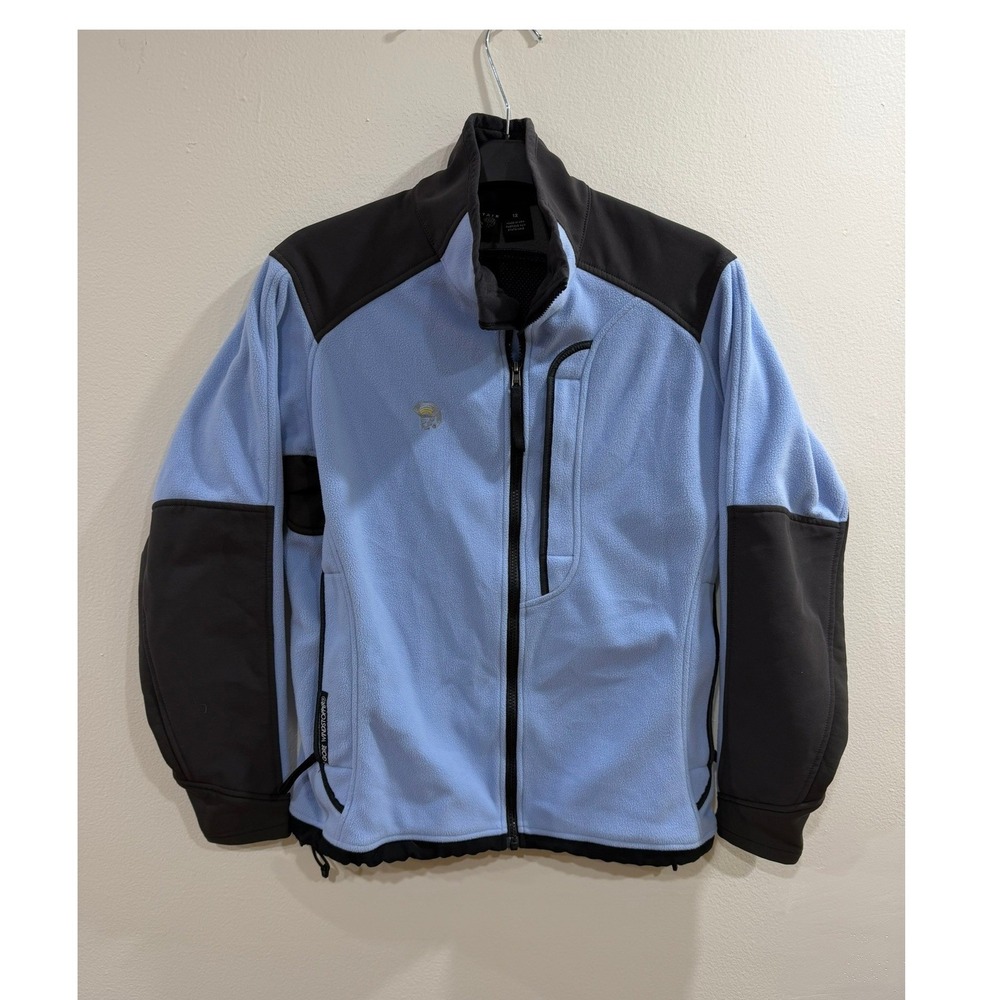 Mountain Hardwear Fleece Jacket Mens 12 Blue Great Gore Windstopper Full Zip